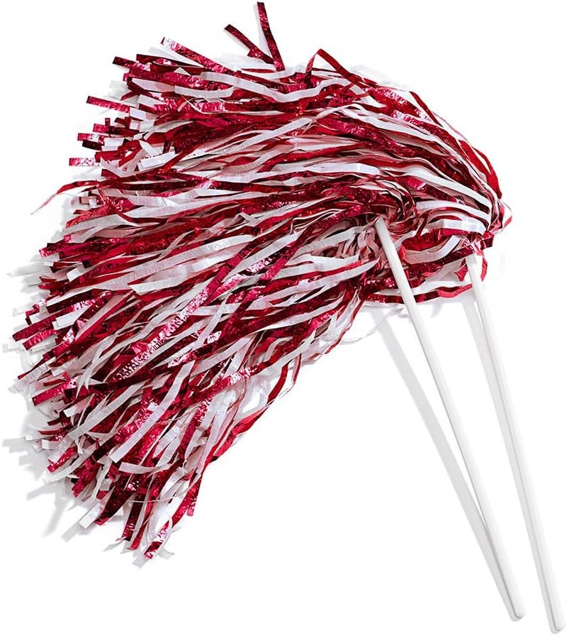Anderson's Metallic Foil Textured School Spirit Shakers, Cheerleader Pom Poms, Football, Basketball, Homecoming Squad, Team, Party, Dance, Club, Performance, Fan Celebration Pack of 10 - Image 1